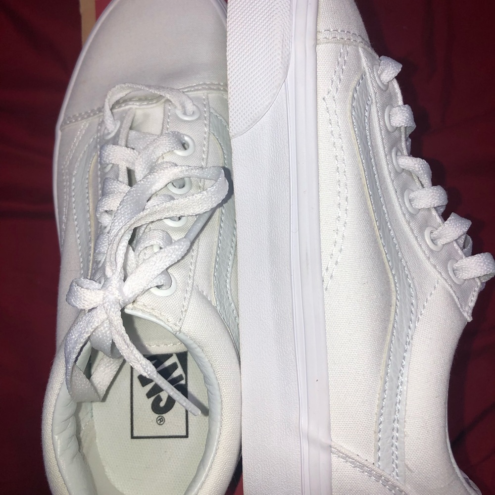 White Old Skool Vans